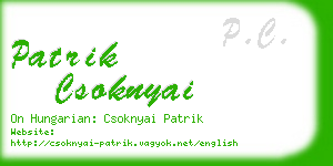 patrik csoknyai business card